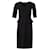 Autre Marque Contemporary Designer Peplum Frill Midi Dress Black Polyester Elastane  ref.1288185