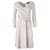 Autre Marque Contemporary Designer Ruched Midi 3/4 Sleeve Dress Beige Viscose Elastane Polyamide  ref.1288188