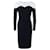 Stella Mc Cartney Stella Mccartney Scallop Monochrome Midi Dress Black Elastane Polyamide Rayon  ref.1288193