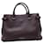Burberry Dark Purple Grained Leather Tote - Checked Pattern On Sides  ref.1288203