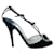 Jimmy Choo Black Satin Heels with Crystal Accent Leather  ref.1288217