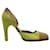 Givenchy – Zweifarbige High Heels in Beige und Limettengrün Leder  ref.1288277