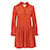 Autre Marque ZEITGENÖSSISCHES DESIGNER Kleid mit geometrischem Aufdruck Orange Seide Baumwolle  ref.1288373