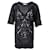 Autre Marque DESIGNER CONTEMPORANEO Top T-shirt con fantasia trasparente Nero Svezia Seta  ref.1288439