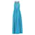 Autre Marque DISEÑADOR CONTEMPORÁNEO Vestido turquesa de manga larga con adornos Azul  ref.1288509