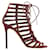 Gianvito Rossi Lace Up Caged Gladiator Heel Dark red Suede  ref.1288533