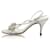 Autre Marque CONTEMPORARY DESIGNER Silver SlingBack Embellished Open Toe Heels Silvery  ref.1288630