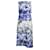 Robe de cocktail imprimée bleue Moschino Soie Lin  ref.1288655