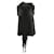 Autre Marque ZEITGENÖSSISCHES DESIGNER-Top aus schwarzer Seide mit angenähtem Fransenschal Wolle Nylon Polyurethan  ref.1288679