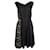 Nina Ricci Black & Blue V-Neck Dress with Lace Side Panels Cotton Polyester Elastane  ref.1288702