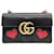 Gucci Heart Marmont Schultertasche mit Kette (431777) Schwarz Rot  ref.1288755