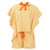 Fendi Pinstripe Ruffle Set Orange Cotton  ref.1288802