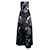 Autre Marque Zeitgenössisches, trägerloses Designerkleid mit Blumenmuster in dunkler Farbe Schwarz Polyester  ref.1288825