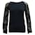 Diane Von Furstenberg Navy Silk And Black Lace Sweater Navy blue  ref.1288830