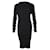 Autre Marque Vestido de cuello alto en mezcla de lana negra de diseñador contemporáneo Negro Suecia Seda Nylon  ref.1288843