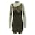 Autre Marque Contemporary Designer Brown Dress With Golden Metallic Shoulder Chain  ref.1288898