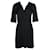 Sandro Black V-Neck Dress With 3/4 sleeves Viscose  ref.1288907