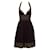 Autre Marque Vestido contemporâneo elegante roxo escuro com gola halter Seda  ref.1288937