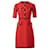 Gucci Mini-robe bordée de ruban gros-grain Soie Coton Laine Viscose Rouge  ref.1289055