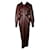 Autre Marque Plum Chutney Vegan Leather Long Dress with Buttons Bronze  ref.1289057