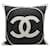 Almofada de Lã Chanel CC Preto Casimira  ref.1289062