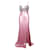 Autre Marque CONTEMPORARY DESIGNER Pink and Silver Sequins Maxi Dress Polyester  ref.1289155