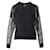 Autre Marque CONTEMPORARY DESIGNER Black Laced and leather Long sleeves top Wool Elastane Nylon  ref.1289160