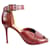Céline CELINE Vintage Burgundy Leather Heel Sandals Dark red  ref.1289189