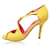 Autre Marque CONTEMPORARY DESIGNER Yellow Snake Skin Printed Sandals  ref.1289217