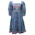 Autre Marque Agua by Agua Bendita, blaues Kleid mit Blumenmuster Baumwolle  ref.1289432