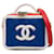 Vanity Bolso satchel Chanel pequeño con filigrana de caviar azul Cuero  ref.1290774