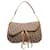 Brown Dior Oblique lined Saddle Shoulder Bag Leather  ref.1290779