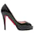 Black Christian Louboutin Patent Peep-Toe Heels Size 37 Leather  ref.1290801
