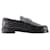 Seal Loafers - Alexander McQueen - Leather - Black/Argenté Pony-style calfskin  ref.1290950