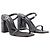 Seal-Sandalen mit Absatz – Alexander McQueen – Leder – Schwarz/Argenté - Ansicht 2