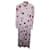 Alessandra Rich Vestido con cuello alto y estampado de rosas y lunares en seda blanca  ref.1291499