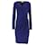 Max Mara Draped Long Sleeve Dress in Blue Silk  ref.1291502