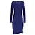 Vestido Max Mara Drapeado de Manga Larga en Seda Azul - vista 3