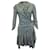 Diane Von Furstenberg Robe portefeuille à volants en soie turquoise  ref.1291540