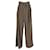 Brunello Cucinelli Belted Wide Leg Trousers in Khaki Viscose and Virgin Wool Green Cellulose fibre  ref.1291548