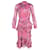 Autre Marque Vestido midi com babados Saloni em algodão rosa  ref.1291550