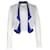 Autre Marque Antonio Berardi Cropped Perforated Blazer in White and Blue Polyester  ref.1291590