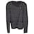 Emporio Armani Strukturjacke mit diagonalem Reißverschluss aus schwarzem Polyester-Viskose  ref.1291635