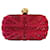 Bolso de mano Alexander McQueen Britannia con calavera adornada con cristales en ante rojo cereza oscuro Roja Suecia  ref.1291669