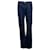 Jeans Victoria Beckham VVB a gamba dritta con logo stampato in denim blu Giovanni  ref.1291679
