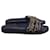 Chanel Tropiconic Chain Slide Sandals in Navy Blue Canvas Cloth  ref.1291697
