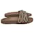 Chanel Interlocking CC Pearl and Chain Slide Sandals in Beige Wool Felt Brown  ref.1291699