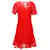 Michael Kors Mini-robe à manches courtes en dentelle de viscose rouge Fibre de cellulose  ref.1291718