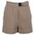 Shorts com punhos de cintura alta Brunello Cucinelli em algodão marrom Bege  ref.1291738