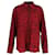 Saint Laurent Camisa de manga comprida com estampa de zebra em seda vermelha Vermelho  ref.1291752
